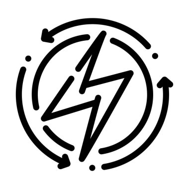 Enerji transferi işaret çizgisi vektör illüstrasyonu