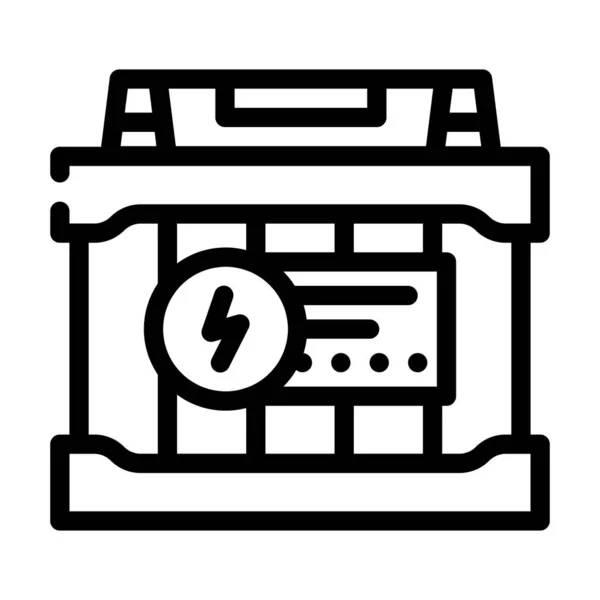 Elektrische Batterielinie Symbol Vektor Illustration — Stockvektor