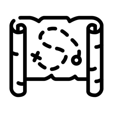 harita çizgisi simgesi vektör illüstrasyonu