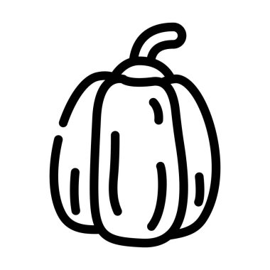 biber biberi çizgi ikon vektör illüstrasyonu