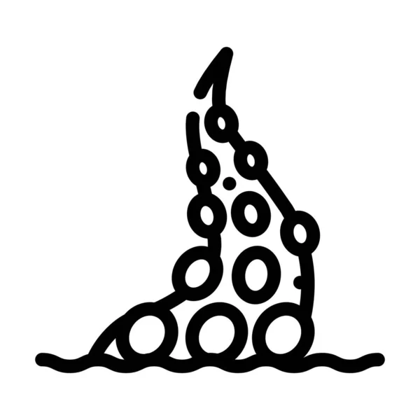 Bläckfisk tentakler linje ikon vektor illustration — Stock vektor