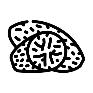 Hindistan cevizi baharat çizgisi ikon vektör çizimi