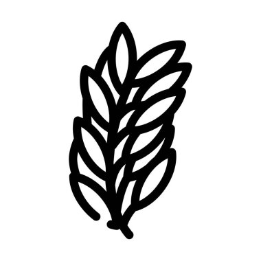 Biberiye yaprakları çizgi vektör çizimi