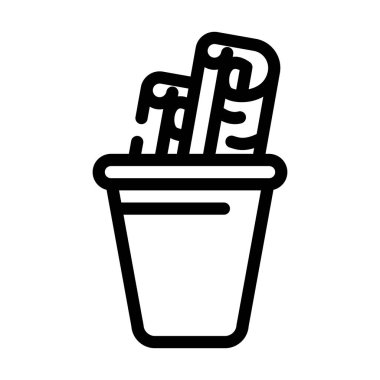 Tarçın çubukları çizgi ikon vektör çizimi