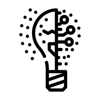 Şimşek yenilikçi fikir çizgisi ikon vektör çizimi