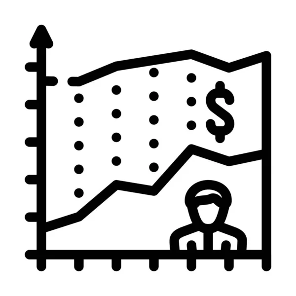 Inwestor dochód wykres linia ikona wektor ilustracja — Wektor stockowy