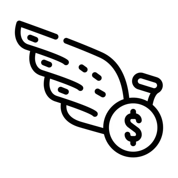 Línea de ganancia en efectivo icono vector ilustración — Vector de stock