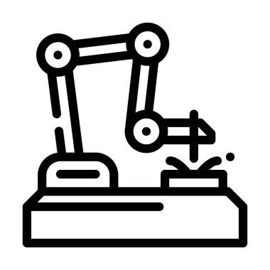 Robot kaynak çizgisi ikon vektör çizimi