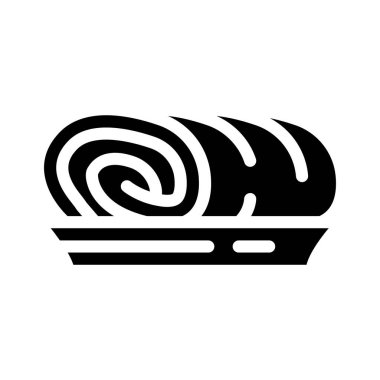 rulo pasta kabartma ikon vektör çizimi