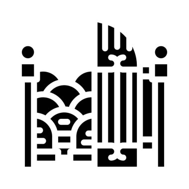 Mezarlık sembolü vektör illüstrasyonunun giriş kapısı