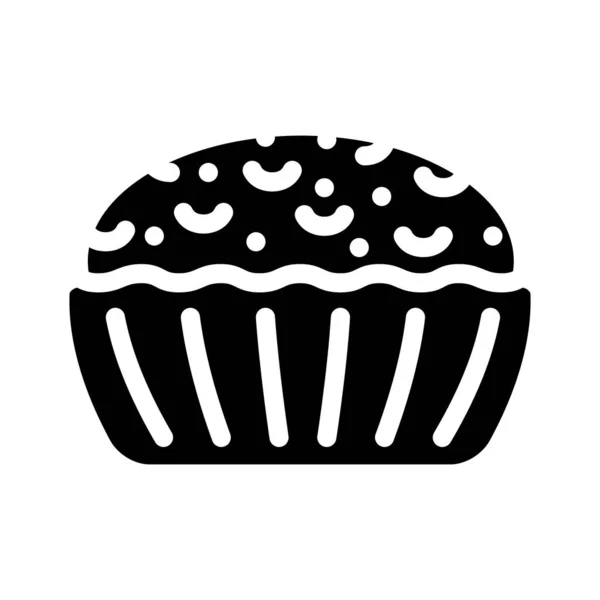 Muffin Wüste Glyphen Symbol Vektor Illustration — Stockvektor