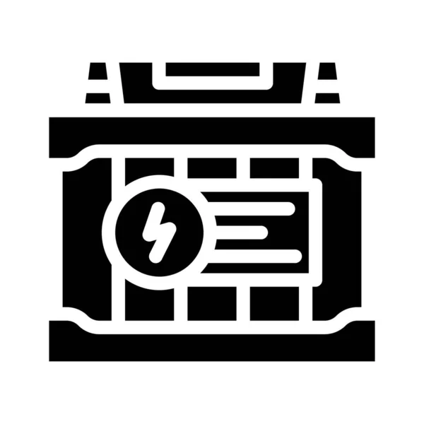Elektrische Batterie Glyphen Icon Vektor Illustration — Stockvektor