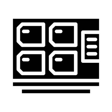 Graves wall glyph ikon vektör illüstrasyonu