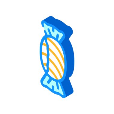 Şekerli tatlı izometrik ikon vektör çizimi