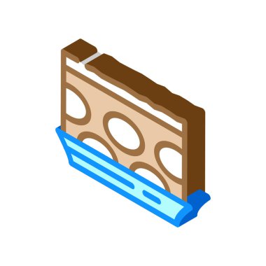 Pasta tatlısı izometrik ikon vektör çizimi