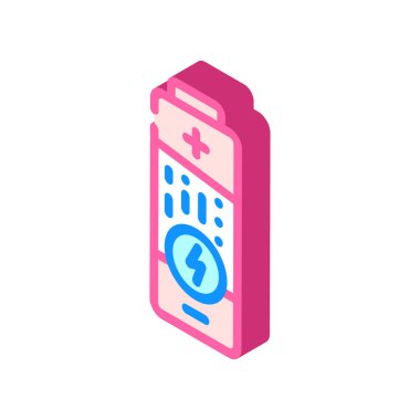 elektrik bataryası izometrik vektör çizimi