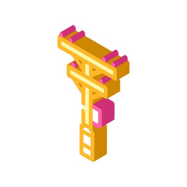 elektrik direkleri izometrik ikon vektör çizimi