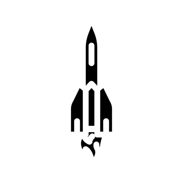 Lançamento foguete glifo ícone vetor ilustração —  Vetores de Stock
