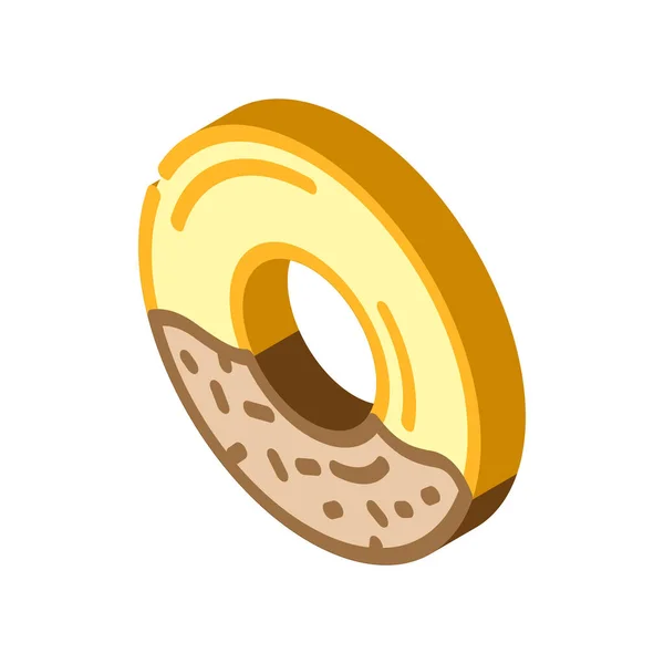 Donut postre ícono isométrico vector ilustración — Vector de stock