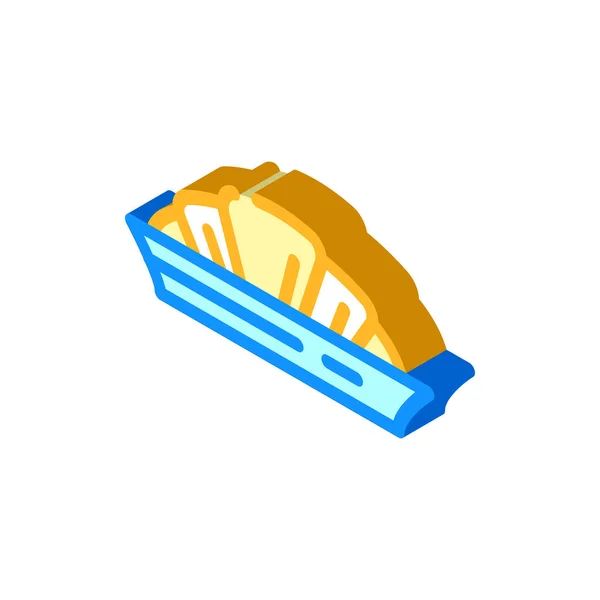 Croissant Dessert isometrisches Symbol Vektor Illustration — Stockvektor