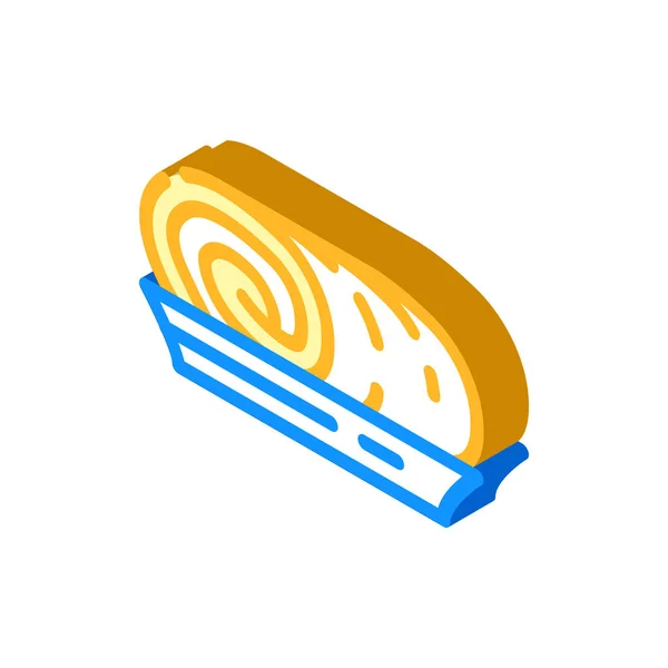 Rouleau gâteau dessert icône isométrique vecteur illustration — Image vectorielle