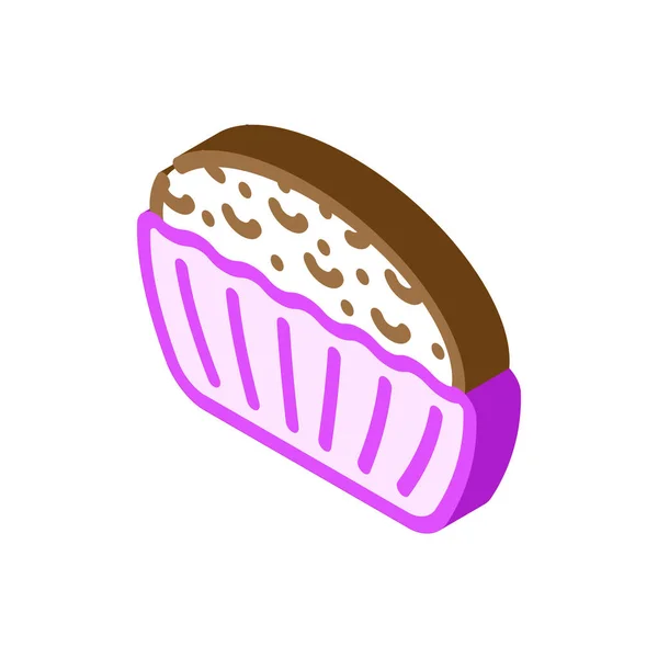 Muffin Wüste isometrisches Symbol Vektor Illustration — Stockvektor