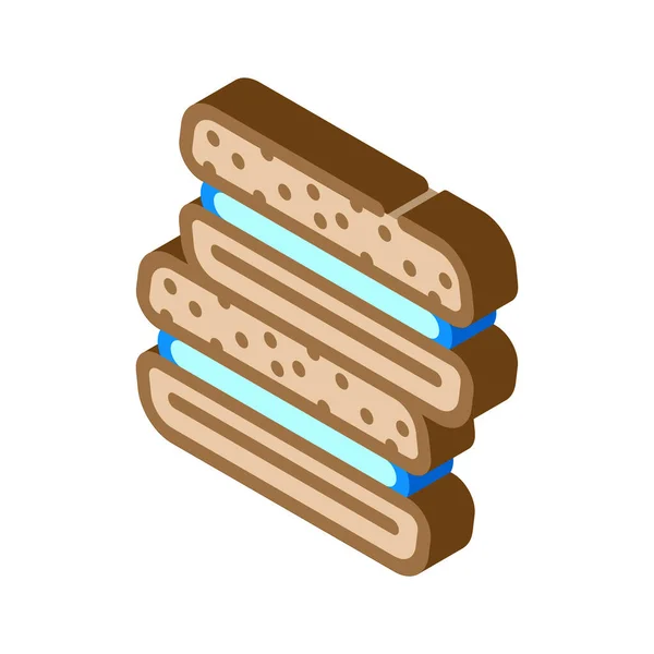 Cookies Dessert isometrisches Symbol Vektor Illustration — Stockvektor