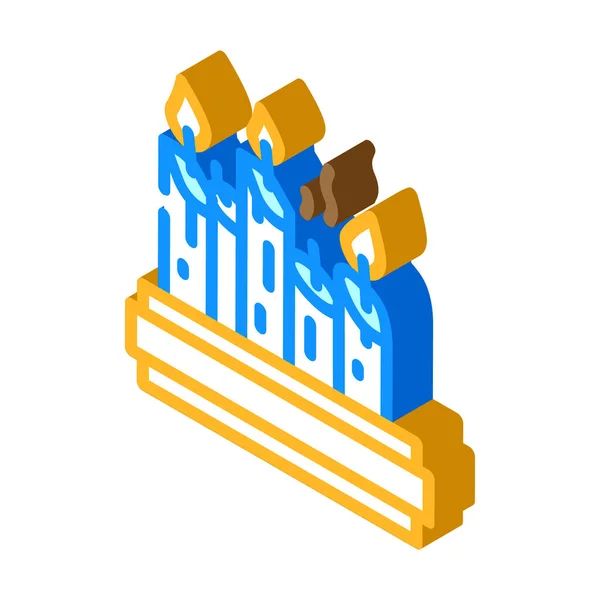 Church candles isometric icon vector illustration — Stock Vector