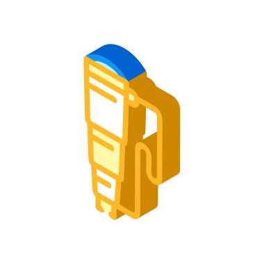 spyglass korsan aracı izometrik ikon vektör çizimi