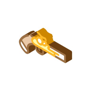 silah silahı korsan izometrik ikon vektör çizimi