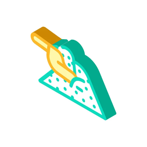 Fűszer spatula izometrikus ikon vektor illusztráció — Stock Vector