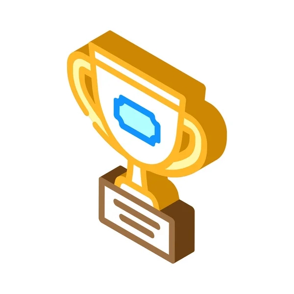 Trophy cup isometric icon vector illustration — Stock Vector