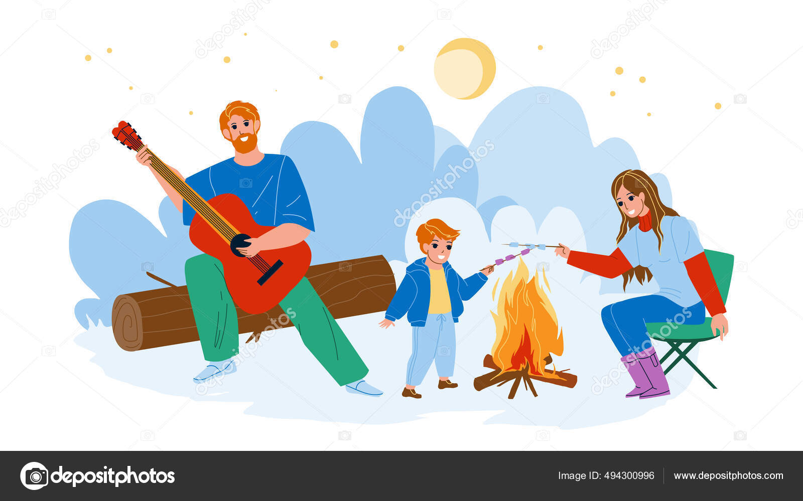 Семейный Пикник Под Открытым Небом Векторное Изображение ©2037519.