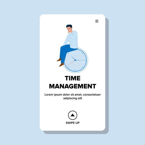 Time Management Biznesmen Zawód Vector — Wektor stockowy