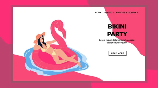 Bikini Party In Swimming Pool Or Sea Beach Vector — стоковий вектор