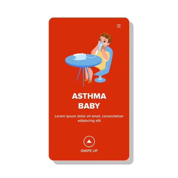 Asma Baby Breathing Inhaler Medical Tool Vector — Vetor de Stock