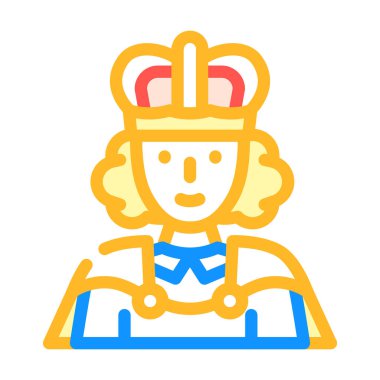 Kraliçe masalı renk ikonu vektör illüstrasyonu