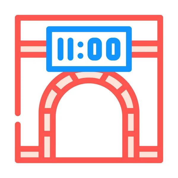 Métro horloge souterraine icône couleur illustration vectorielle — Image vectorielle