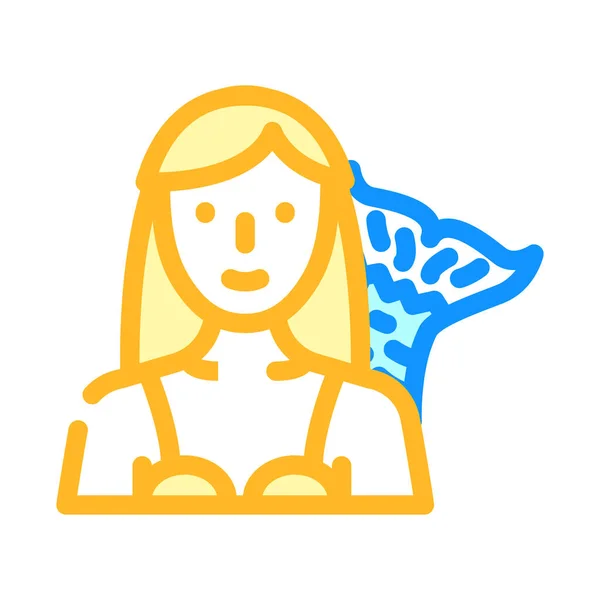 Meerjungfrau fantasie charakter farbe symbol vektor illustration — Stockvektor