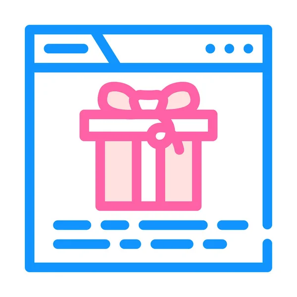 Online kaufen Geschenk Farbe Symbol Vektor Illustration — Stockvektor