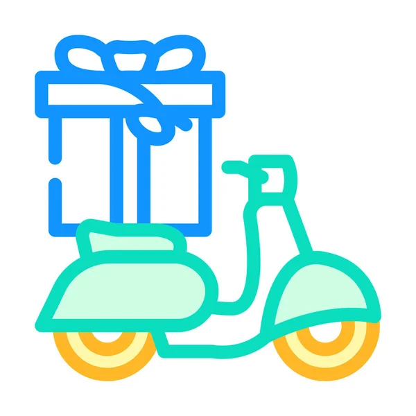 Scooter gift color icon vector illustration — Stock Vector