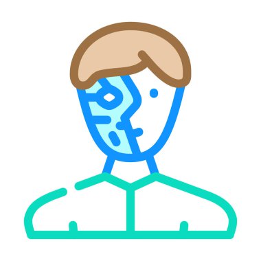 cyborg robot renk vektör çizimi