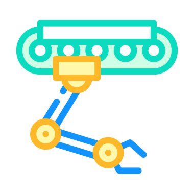 Demiryolu renk ikonu vektör illüstrasyonunda robotik el