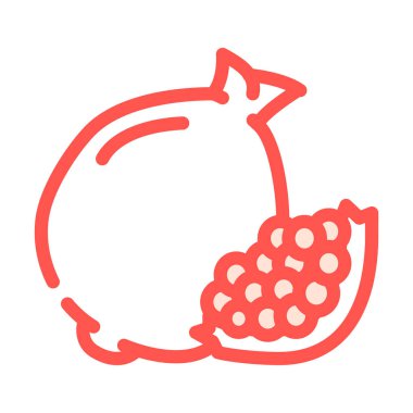 nar meyvesi renk ikonu vektör illüstrasyonu