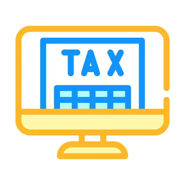 オンライン税務上のカラーアイコンベクトルイラスト — ストックベクタ
