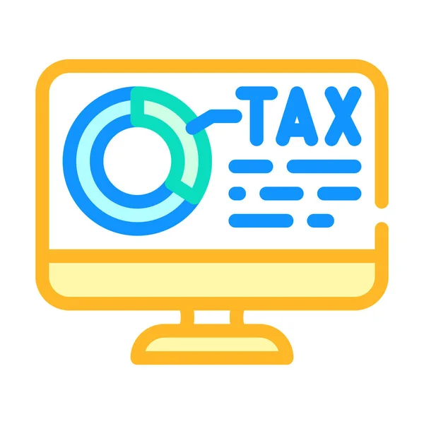 Online tax report color icon vector illustration — Stock Vector
