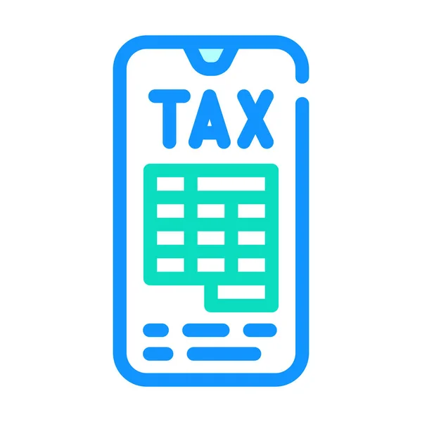 Mobile tax colore icona vettoriale illustrazione — Vettoriale Stock