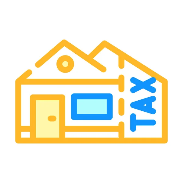 Casa inmobiliaria impuesto color icono vector ilustración — Vector de stock
