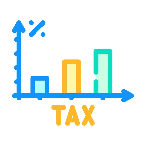 Pourcentage taxe couleur icône vectoriel illustration — Image vectorielle