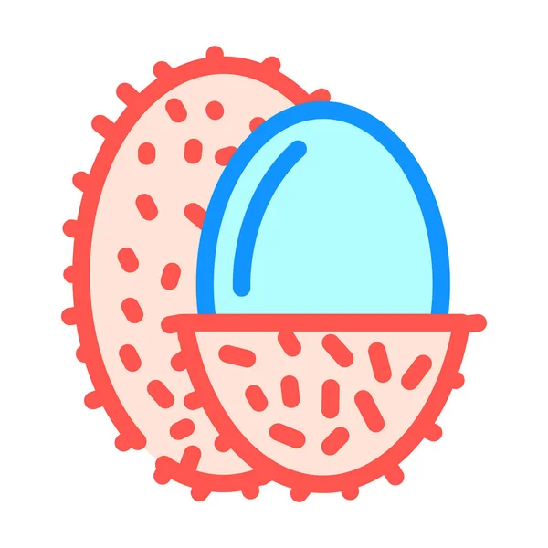 Lychee fruit couleur icône vectoriel illustration — Image vectorielle
